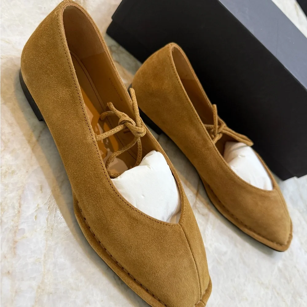 ALOHAS Camel Suede Flats - Picture 8 of 9